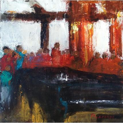 Painting En attendant le pianiste by Fernando | Painting Figurative Oil Life style, Music, Pop icons