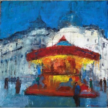 Painting Manége sur la place by Fernando | Painting Figurative Oil Urban