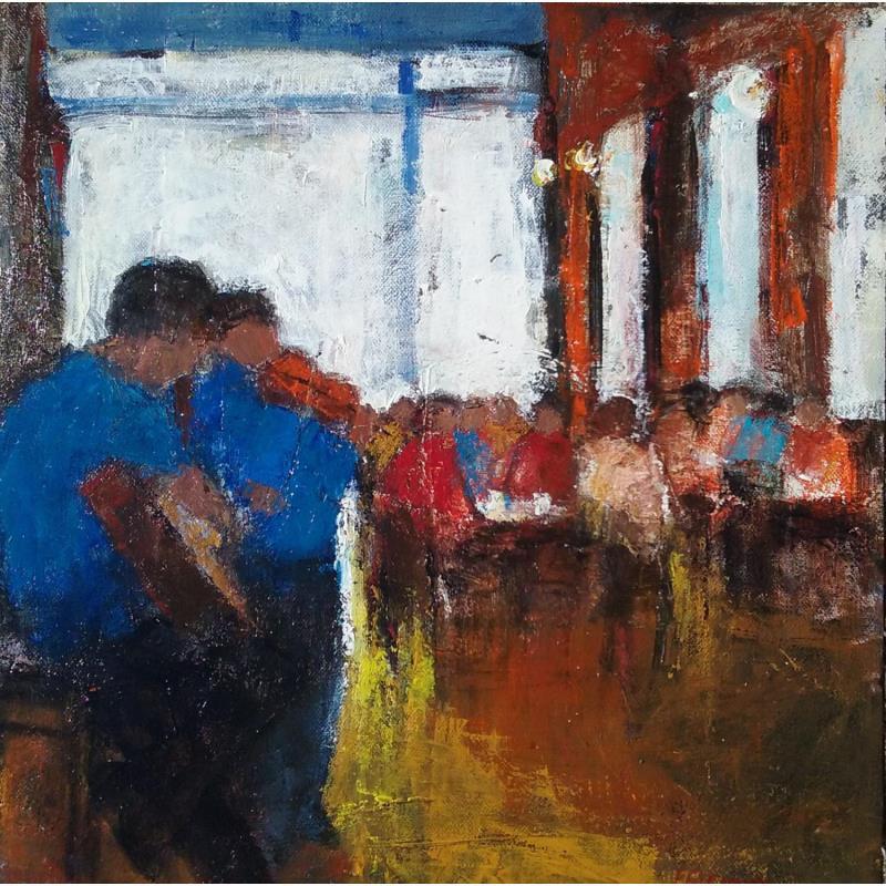 Painting Moment Présent by Fernando | Painting Figurative Music Life style Oil