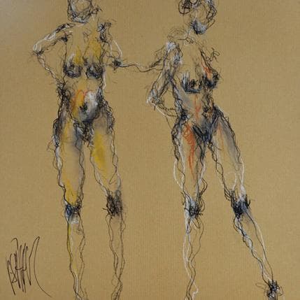 Painting Rose by Sahuc François | Painting Figurative Acrylic Nude