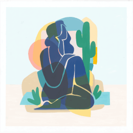 Gemälde Flora von Billy Dust | Gemälde Naive Kunst Acryl Stillleben