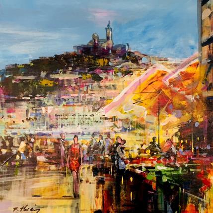 Peinture Marseille, Notre Dame de la Garde par Frédéric Thiery | Tableau Figuratif Acrylique Urbain