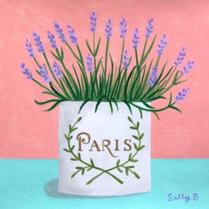 Painting Lavande Paris by Sally B | Painting Naive art Acrylic Still-life