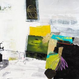 Painting ST1003 by Lau Blou | Painting Abstract Acrylic, Cardboard, Gluing, Gold leaf Minimalist