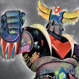 Pintura Goldorak por Lemoine Mael | Pintura Pop art Acrílico, Graffiti Iconos pop
