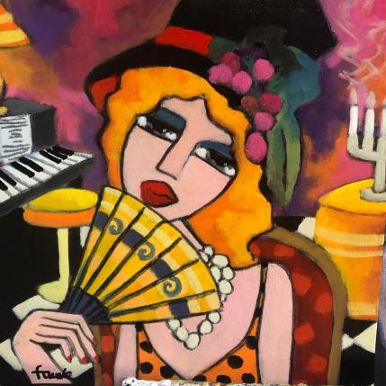 Painting Femme à l éventail  by Fauve | Painting Figurative Acrylic Life style