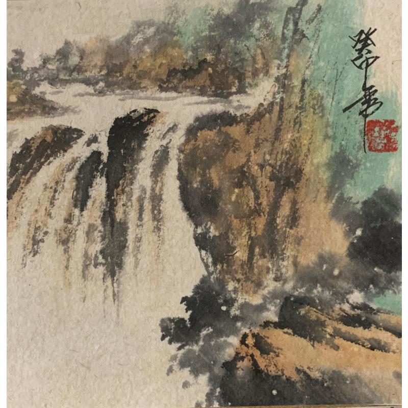 Peinture Waterfall  par Yu Huan Huan | Tableau Figuratif Paysages Encre