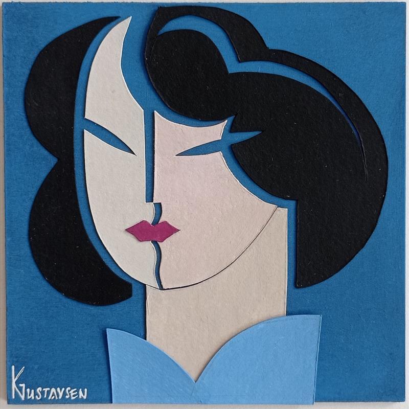 Gemälde Jade von Gustavsen Karl | Gemälde Figurativ Porträt Acryl Collage