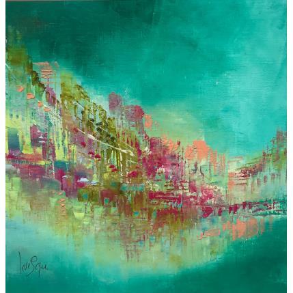 Peinture La ciudad verde par Levesque Emmanuelle | Tableau Impressionnisme Huile Urbain