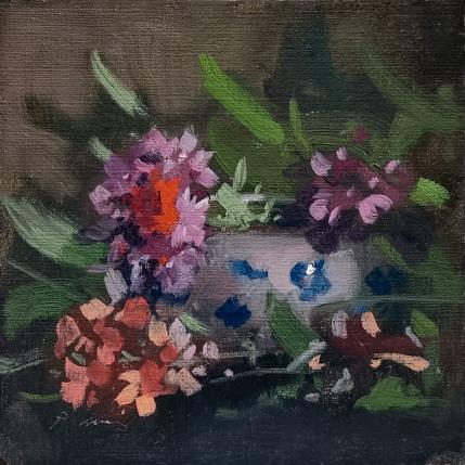 Painting Fleurs et Vase by Giroud Pascal | Painting Figurative Oil Nature, Still-life