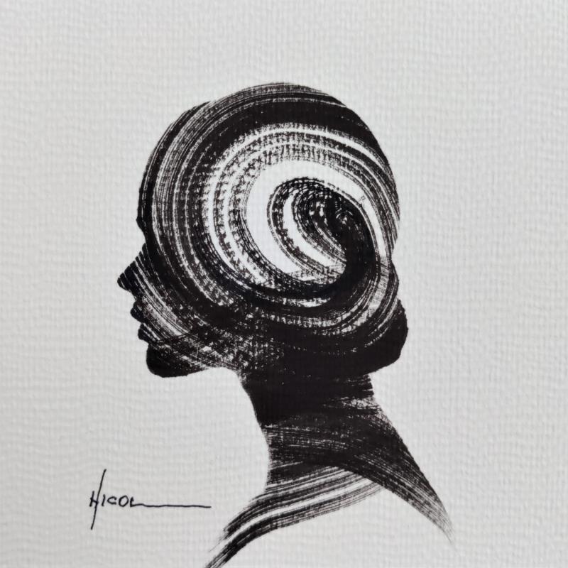 Painting Time XIX by Nicol | Painting Figurative Portrait Ink