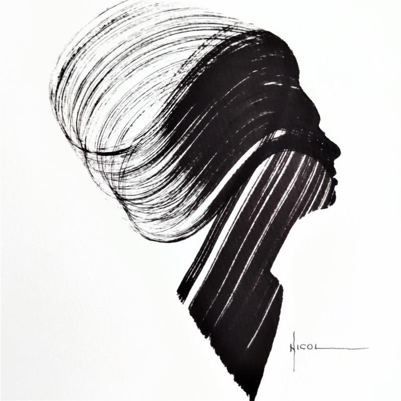 Peinture Time XXXVII par Nicol | Tableau Figuratif Portraits Encre