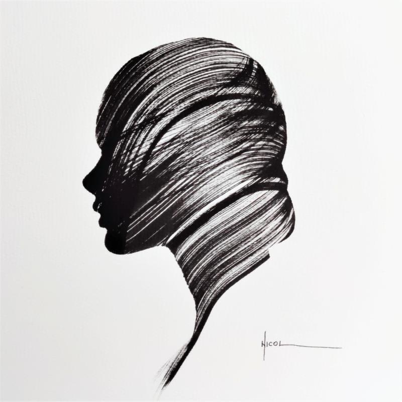 Painting Time XLIV by Nicol | Painting Figurative Portrait Ink