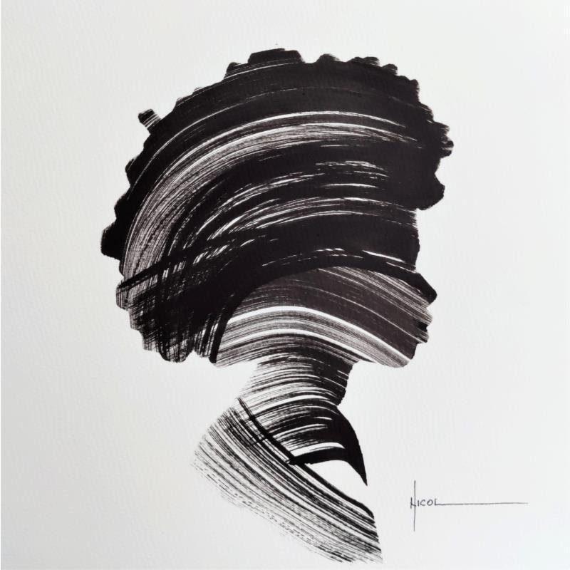 Peinture Time XLIII par Nicol | Tableau Figuratif Portraits Encre