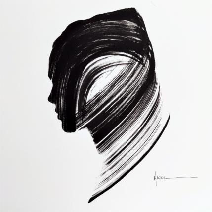 Peinture Time LI par Nicol | Tableau Figuratif Encre Portraits