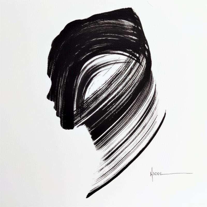 Peinture Time LI par Nicol | Tableau Figuratif Portraits Encre