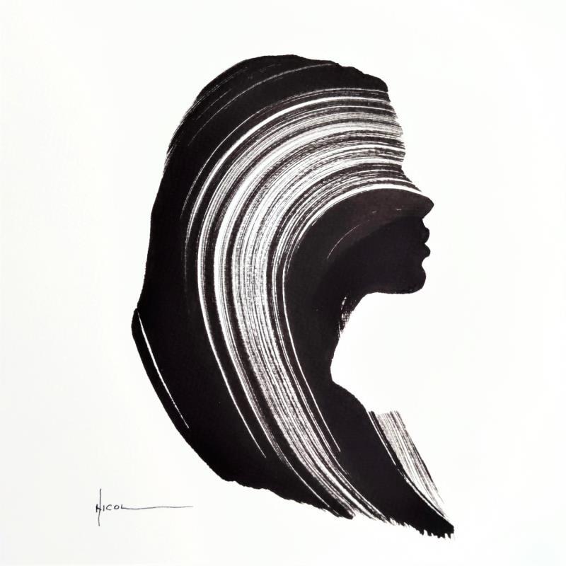 Gemälde Time LIV von Nicol | Gemälde Figurativ Porträt Tinte