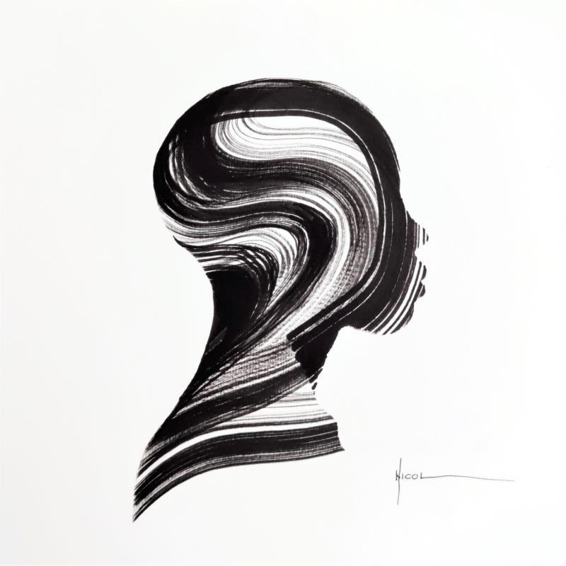 Gemälde Time XLV von Nicol | Gemälde Figurativ Porträt Tinte