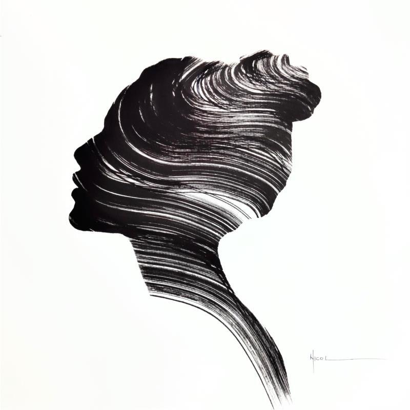 Pintura Time LXV por Nicol | Pintura Figurativo Retrato Ink