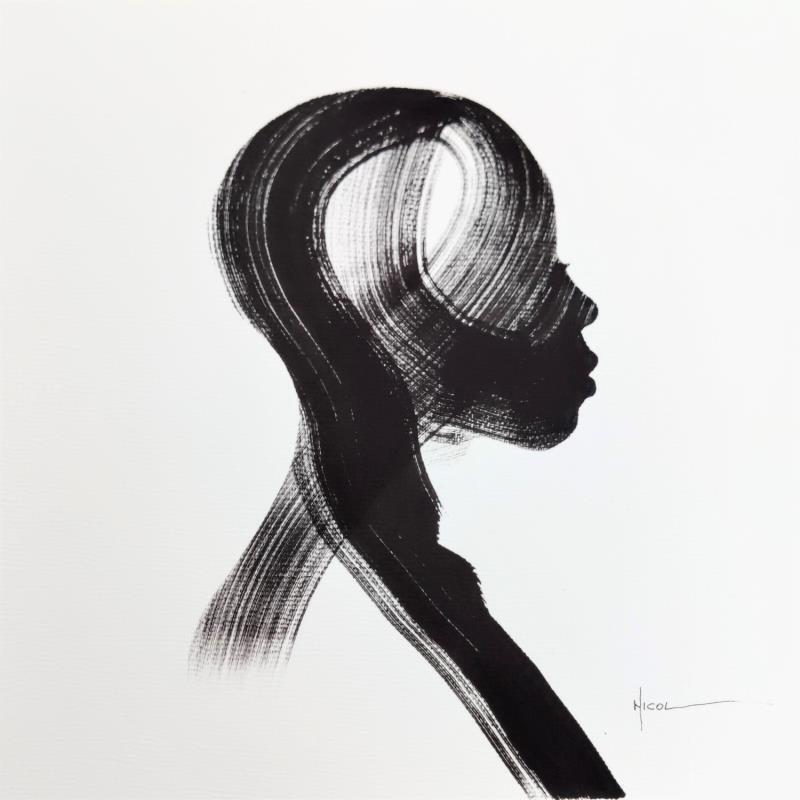 Peinture Time LXI par Nicol | Tableau Figuratif Portraits Encre