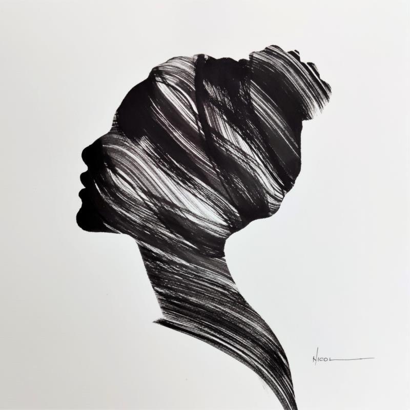 Pintura Time LXVI por Nicol | Pintura Figurativo Retrato Ink