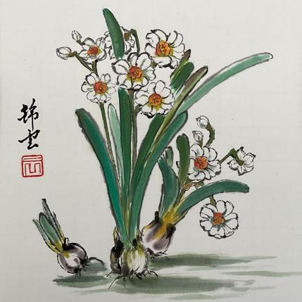 Pintura Narcisses blanches por Tayun | Pintura Figurativo Acuarela, Ink Iconos pop, Naturaleza