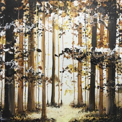 Gemälde Forêt silencieuse 2 von Locoge Alice | Gemälde Figurativ Acryl Natur, Pop-Ikonen