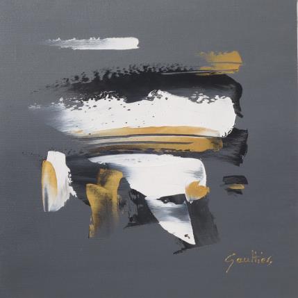 Painting Regarder le ciel by Gaultier Dominique | Painting Abstract Oil Black & White, Minimalist