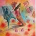 Painting La Rusalka di Pitigliano e il cavallo blu by Nai | Painting Surrealism Acrylic Gluing