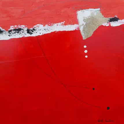 Peinture abstract red B 61 par Wilms Hilde | Tableau Abstrait Acrylique, Carton, Collage