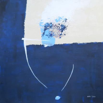 Peinture abstract blue D 42 par Wilms Hilde | Tableau Abstrait Acrylique, Carton, Collage