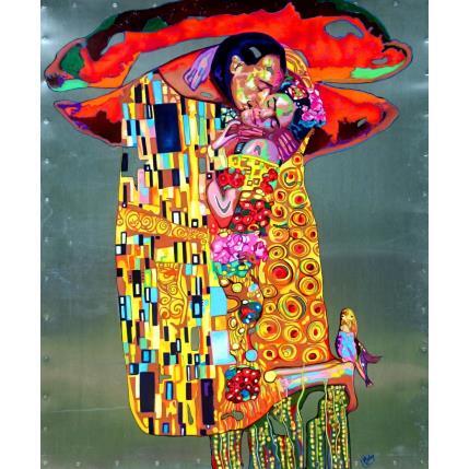 Peinture Le baiser de Dali à Frida V2 par Medeya Lemdiya | Tableau Pop-art Acrylique, Métal Icones Pop