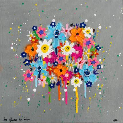 Peinture GREY FLOWERS par Mam | Tableau Pop-art Acrylique Nature, Paysages, Société