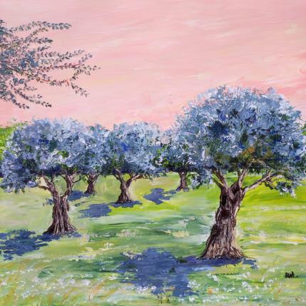 Painting Lumières d'oliviers. by Rey Ewa | Painting Figurative Acrylic Landscapes