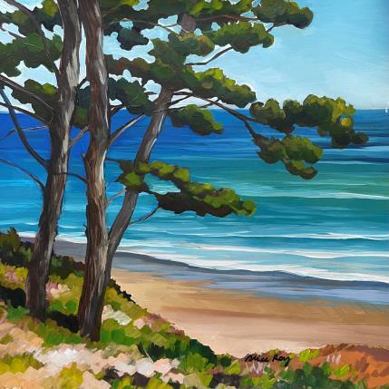 Peinture Les trois pins par Alice Roy | Tableau Figuratif Acrylique Marine