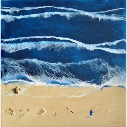 Peinture Nuit de ponte par Aurélie Lafourcade painter | Tableau Figuratif Acrylique, Résine Marine, Minimaliste, Paysages