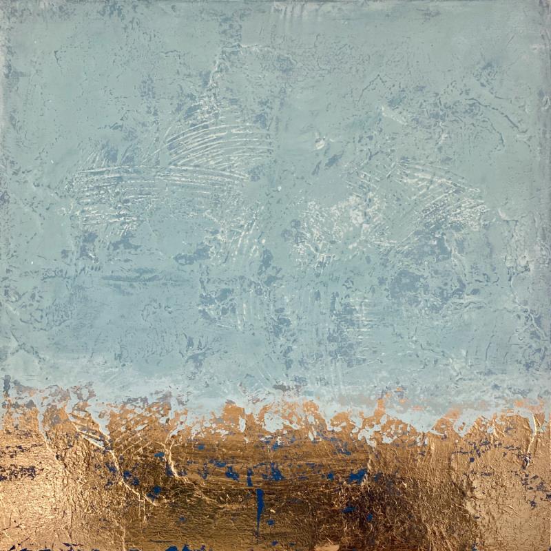 Painting Relaxe by Dravet Brigitte | Painting Abstract Minimalist Acrylic Gold leaf