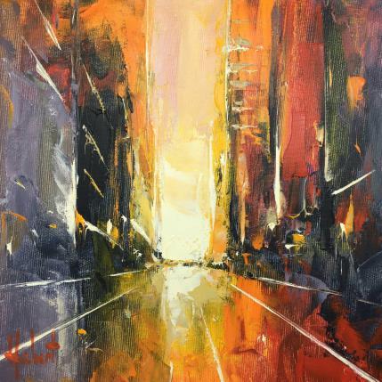 Painting 20 Aurore by Hébert Franck | Painting Figurative Oil Landscapes, Marine