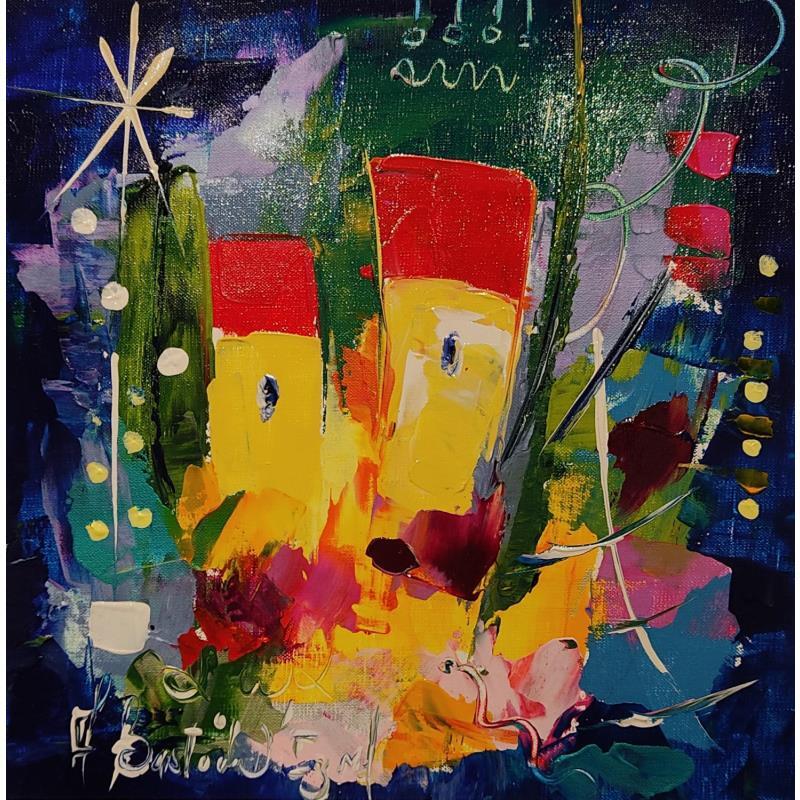 Peinture Bonheur à deux par Bastide d´Izard Armelle | Tableau Abstrait Paysages Architecture Acrylique