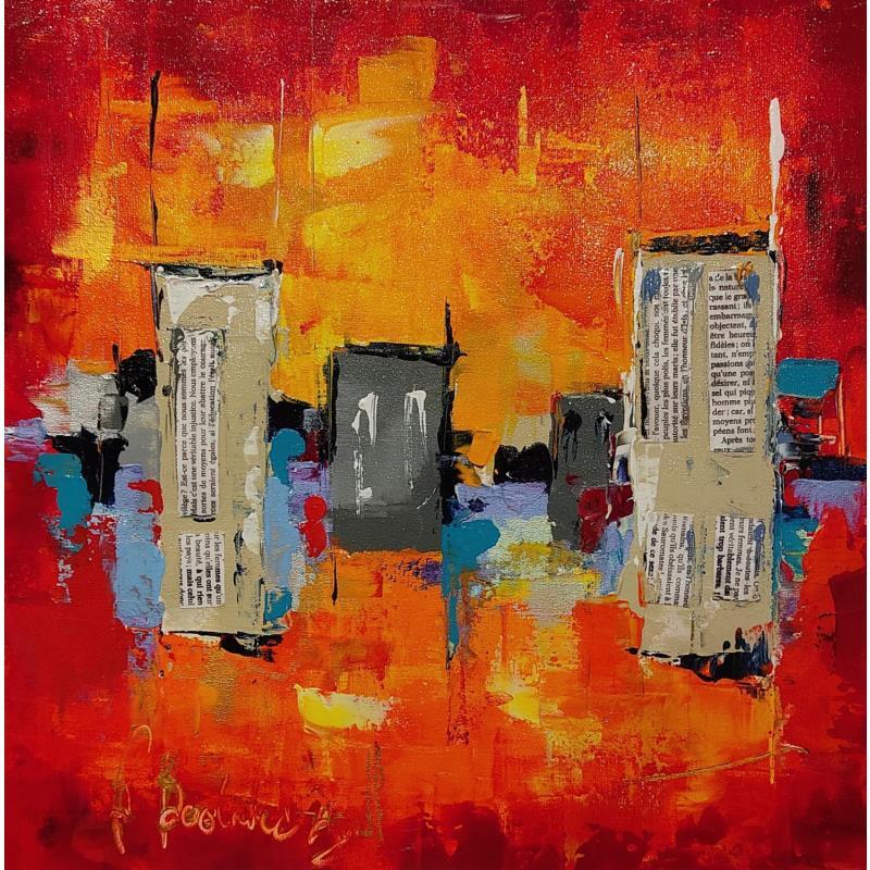 Peinture Le nouveau monde par Bastide d´Izard Armelle | Tableau Abstrait Paysages Architecture Acrylique