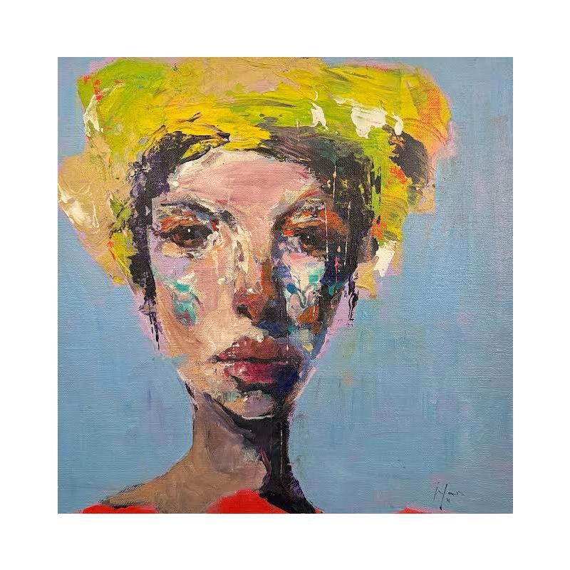 Pintura Red and Blue por Yavru Irfan | Pintura Figurativo Retrato Aceite