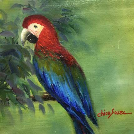 Painting Arara de amazonas by Chico Souza | Painting Figurative Oil Animals