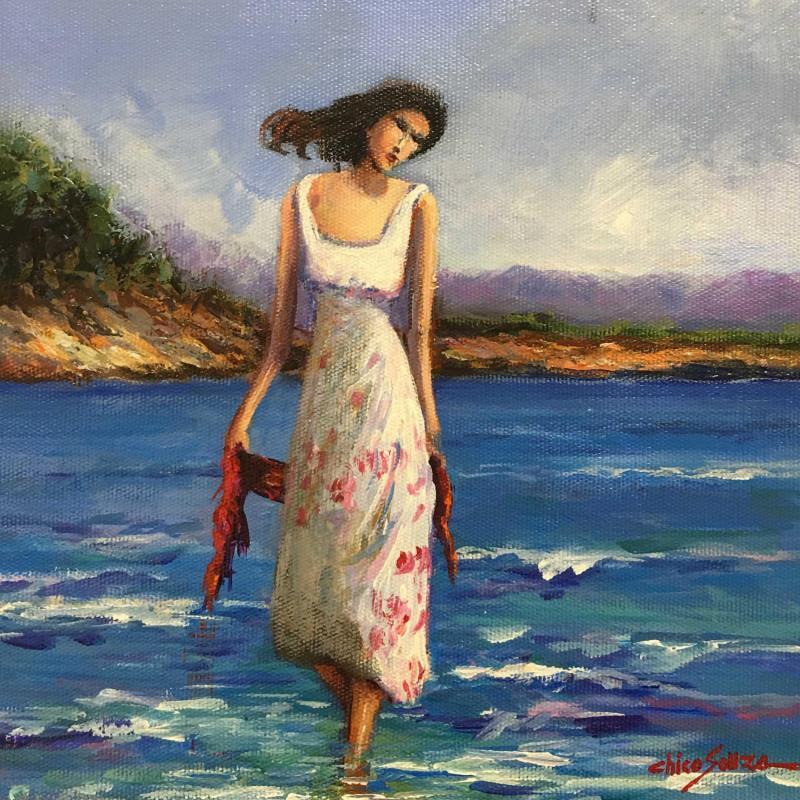 Peinture Dama no loga par Chico Souza | Tableau Figuratif Portraits Huile