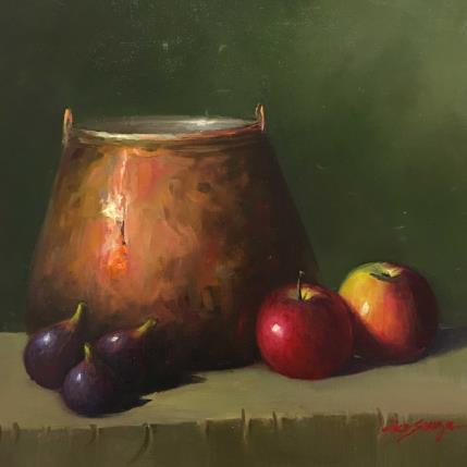 Painting Figos by Chico Souza | Painting Figurative Oil Still-life