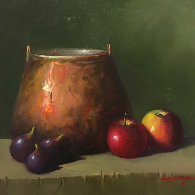 Painting Figos by Chico Souza | Painting Figurative Still-life Oil