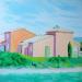 Painting Villa du lac Jouarres  by Coueffic Sébastien | Painting Figurative Architecture Oil