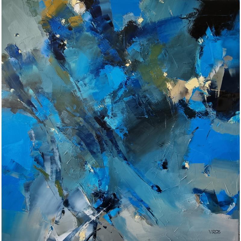 Painting Blue night by Virgis | Painting Abstract Minimalist Oil
