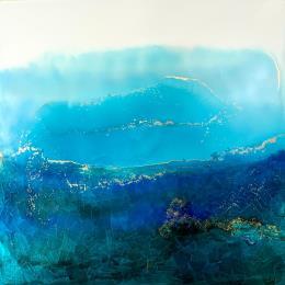 Painting 1321 - Poésie Marine  by Depaire Silvia | Painting Abstract Acrylic, Ink Landscapes, Marine, Nature