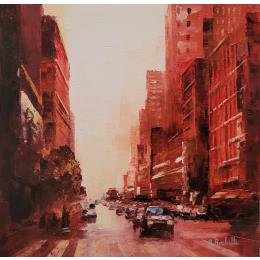 Painting Flamboiement by Rochette Patrice | Painting Figurative Oil Urban