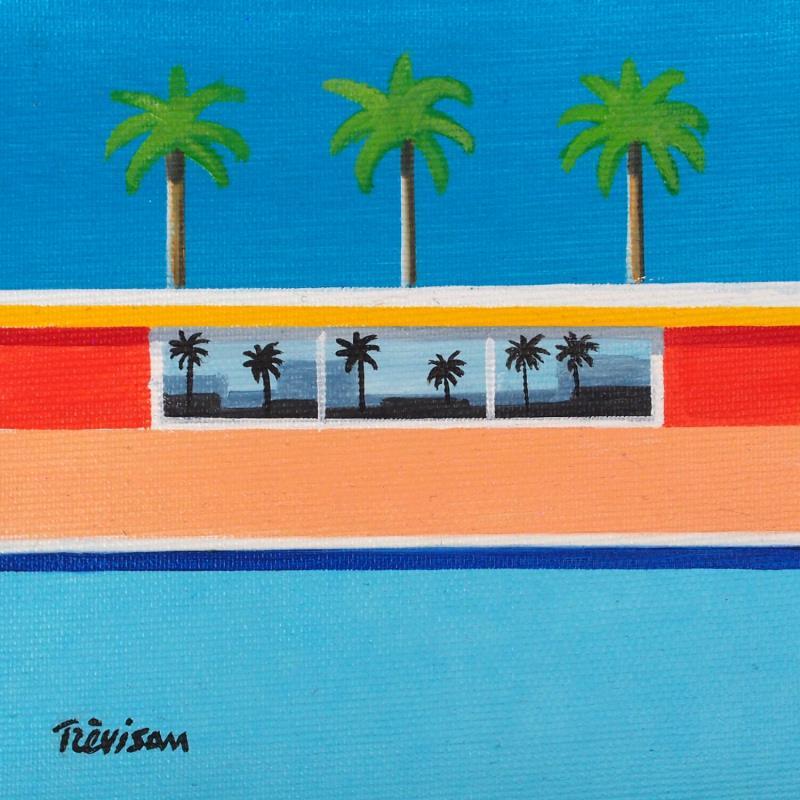 Peinture Blue sky par Trevisan Carlo | Tableau Surréalisme Marine Architecture Minimaliste Huile